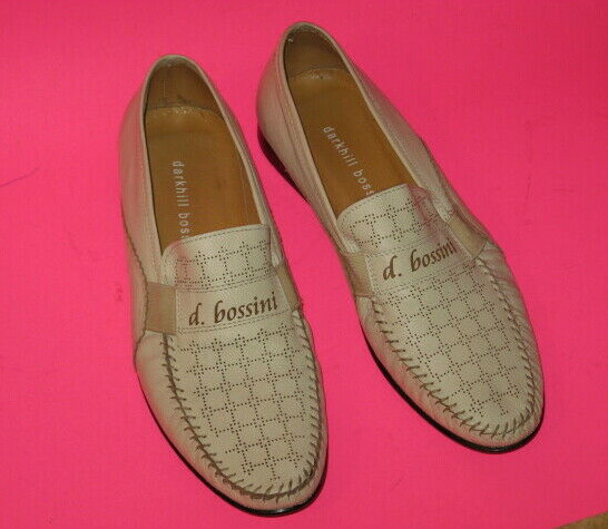 Men's Darkhill Bossini Ivory Leather Loafers Shoes EU 39 / US 7 Sole: 10.75" VGC