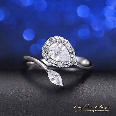 Damenring Eternity Ring 18k Weissgold plt rhodiniert mit Cubic Zirkonia AAA Neu