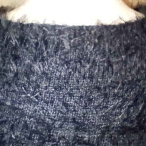 Copper Key Women's Faux Fur Pullover Sweater Size L Navy Long Sleeve Casual LNC - Picture 3 of 11