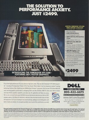 1997 Dell Dimension XPS D300 Computer vintage Print Ad Advertisement | eBay