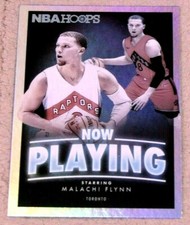 2020-21 Panini NBA Hoops #18 Malachi Flynn Now Playing Silver Holo SP - Toronto