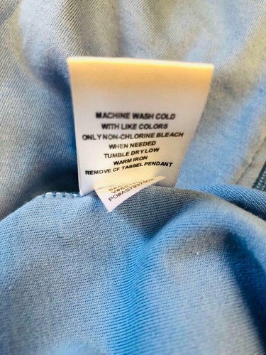 Appleseed's Blue Long Lounge Housecoat Gown Pinch Pleated & Lace Cotton Blend PL - Picture 10 of 10
