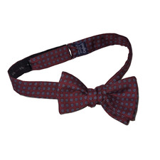 Briar Bow Tie Mens Necktie Bowtie Red Foulard Paisley Silk Woven In England