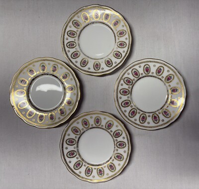 DELINIERE & CO /L BERNARDAUD & CIE FOUR 5'' LIMOGES PORCELAIN FRENCH MADE PLATES