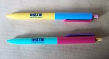 ASTRAL Peintures - 2 stylos publicité pub années 80 - Neufs - Fonctionnent