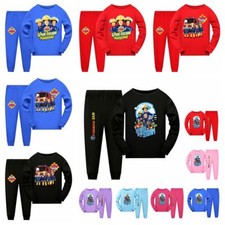 New Kids Fireman Sam Long Sleeve T-shirt Pants Suits Casual Pyjamas PJ'S Outfits