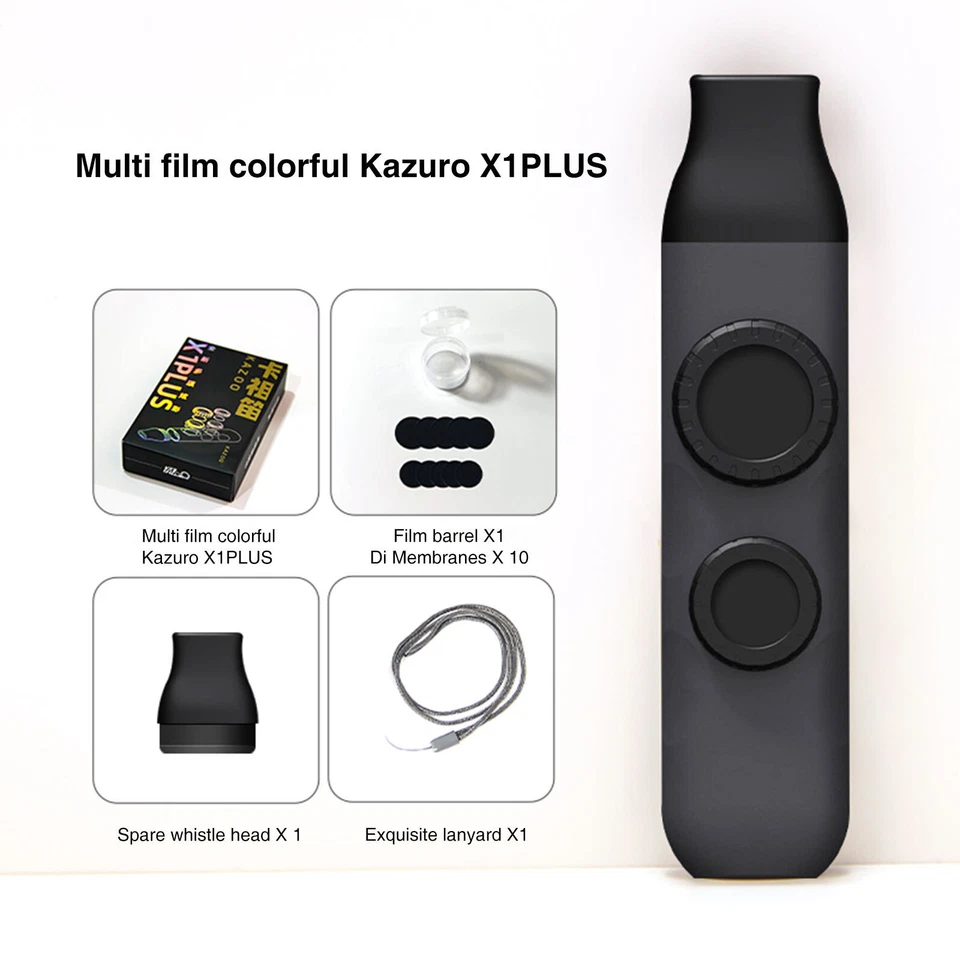 1 Juego Kazoo con 10x Membranas Ajustables Doble Tono Instrumento Musical Portátil Foto 2 de 4