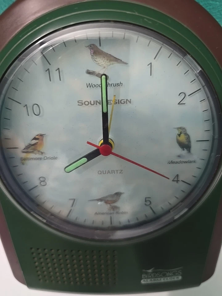 VINTAGE SOUNDESIGN BIRD SONGS Quartz ALARM CLOCK 4 CHIRPING BIRDS 3106Q - Image 2 of 4