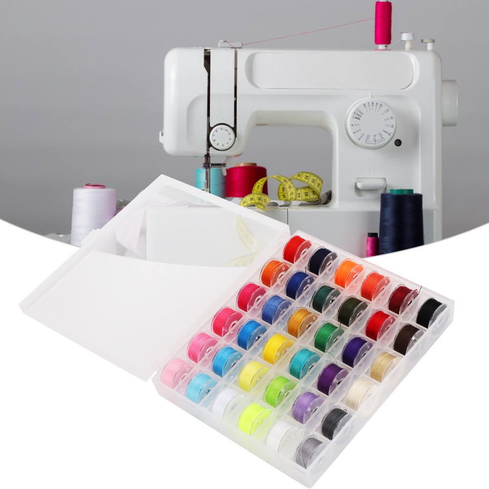 Colorful Sewing Threads With Plastic Sewing Machine Bobbins For Home Handwork Em