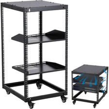 20U Open Frame Server Rack Heavy Duty Steel Wall/Floor, Height Adjustable 22-40"
