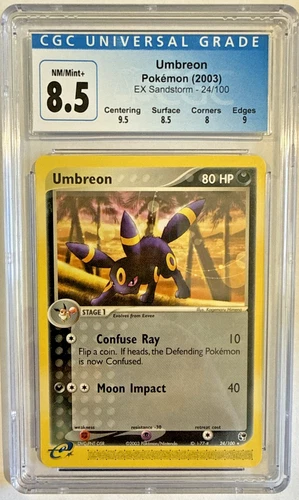 CGC 8.5 NM/Mint 2003 Pokemon EX Sandstorm Umbreon #24/100 Non-Holo Rare Card