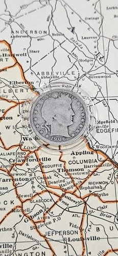 Vintage Coin Estate Sale 1906 D Barber Silver Quarter .25c