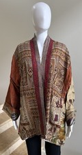 100 Silk Reversible Kantha Jacket, One Size