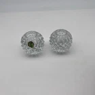 Waterford Crystal Round Candlestick Holders Pair with Box Ireland Vintage