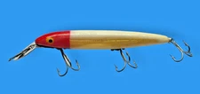 Vintage Musky Cisco Kid 7" Fishing Lure - Red & White Muskie Lure