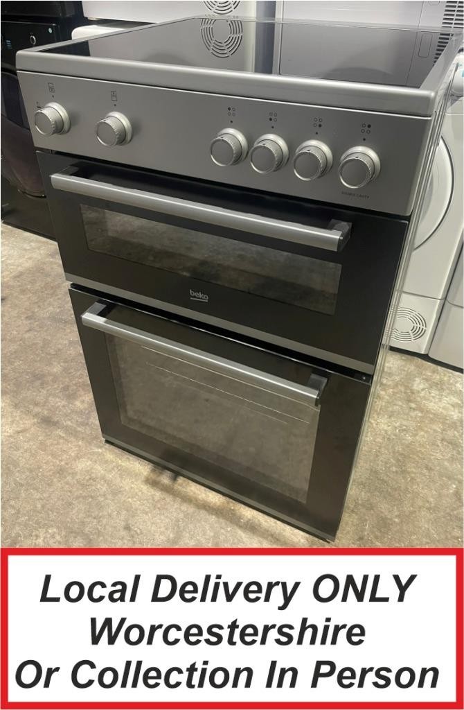 Beko FTC6701S Silver Electric Cooker Twin Cavity Ceramic Hob 60cm FTC6701 PEC