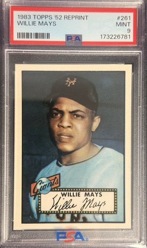 1983 TOPPS WILLIE MAYS #261 '52 REPRINTS 1952 PSA 9 , POP 11 (Only 1 Higher)