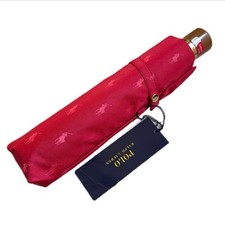 POLO Ralph Lauren Folding Umbrella Red All-Over Logo Carbon Fiber Frame 22" Rib