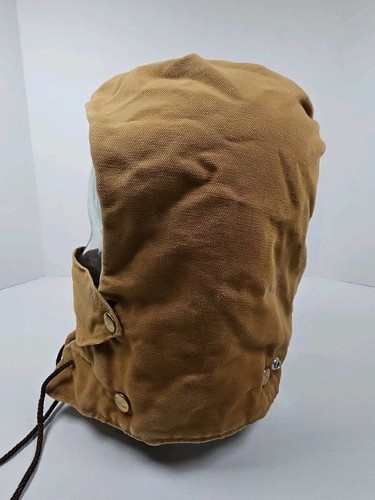 Carhartt Brown Snap On Hood Red Quilt Lined Face Mouth Guard 6QLH Union Made USA - Picture 4 of 11