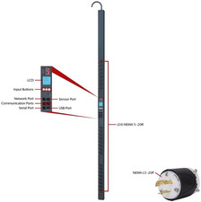 APC AP8830 Rack PDU, 2G, Metered, 0U, 20A, 100V to 120V, 24 NEMA 5-20R Sockets