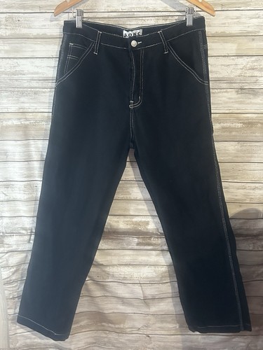 S.O.N.G Juniors Sz 13 Carpenter Jeans high rise Button Fly black Jeans j383 - Picture 1 of 4