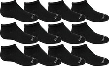 12 Pack Wholesale Boys  Girls Cotton Shoe Socks Size 6-8, Ankle Socks Black 