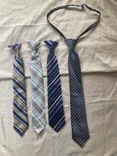 Boy  s Clip On/Slide Up Neckties Classic Colors 15.5 in. and 18 in. Lot of 4 Poly