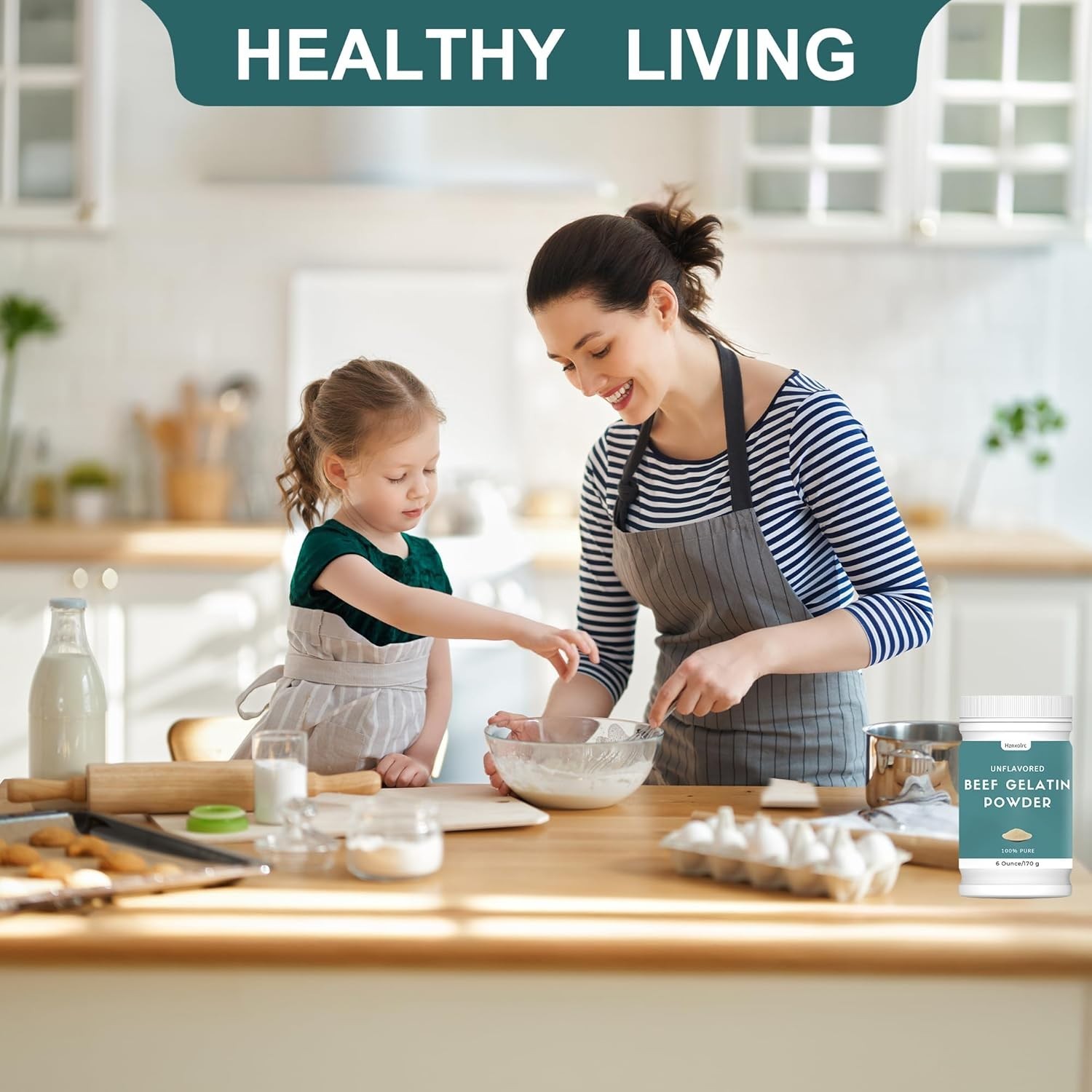 6 Oz Beef Gelatin Powder Unflavored, Natural Thickener, Rich in Collagen, Used i