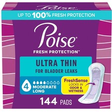 Poise Ultra Thin Incontinence Pads  Postpartum Pads for Bladder Leaks, 4 Dro...