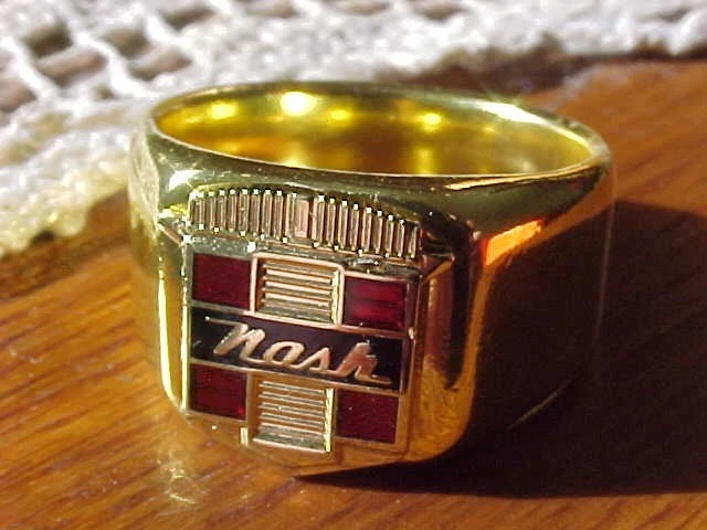1950s NASH CREST LOGO GOLD CHROME RING #10 NOS HI- QUALITY CLASS STYLE - Image 1 of 4