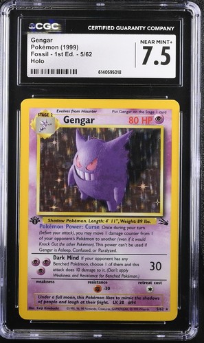 Gengar (1st Edition) graded CGC 7.5 for sale on eBay