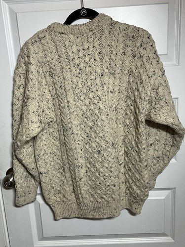 Vintage Glens of Donegal Irish Wool Fisherman Sweater Aran Cable Knit Fleck 42, $58 - Photo 3