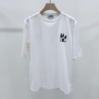 Hermes Lammleder-Patch T-Shirt Weiß 156983134 [U]