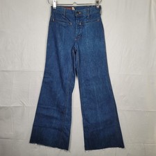 Vintage 70s Landlubber Flared Wide Leg Denim Jeans Blue 25 Waist x 30 Inseam Vintage 70s Landlubber Flared Wide Leg Denim Jeans Blue 25 Waist x 30 Inseam - Image 1
