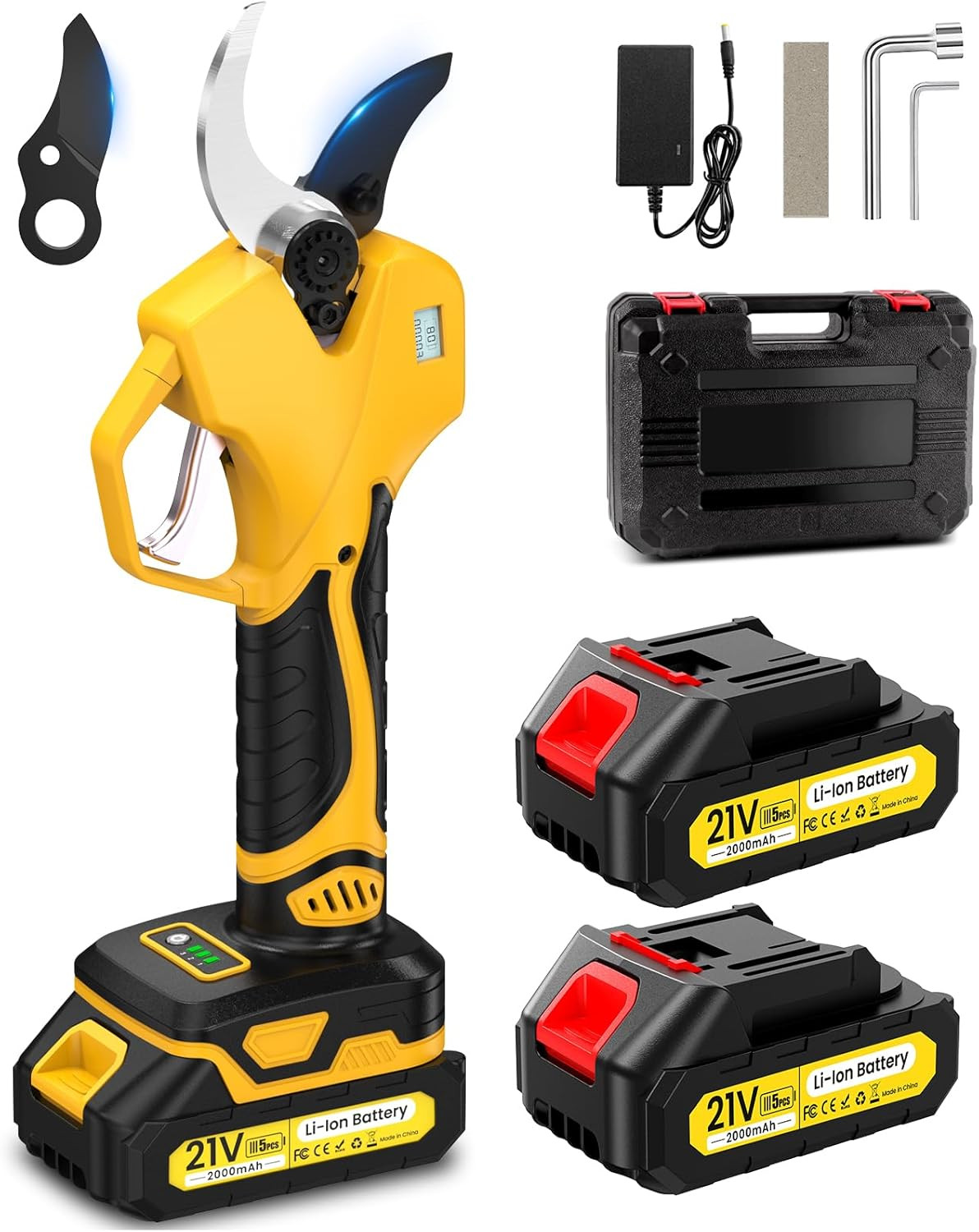Forbici Potatura a Batteria 21V 1000W Professionali - Cesoie 4000mAh