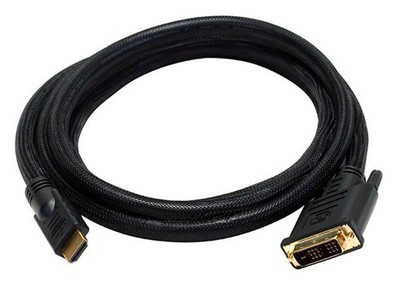 Monoprice 6ft 24AWG High Speed HDMI to DVI Adapter Cable with Net Jacket, Black