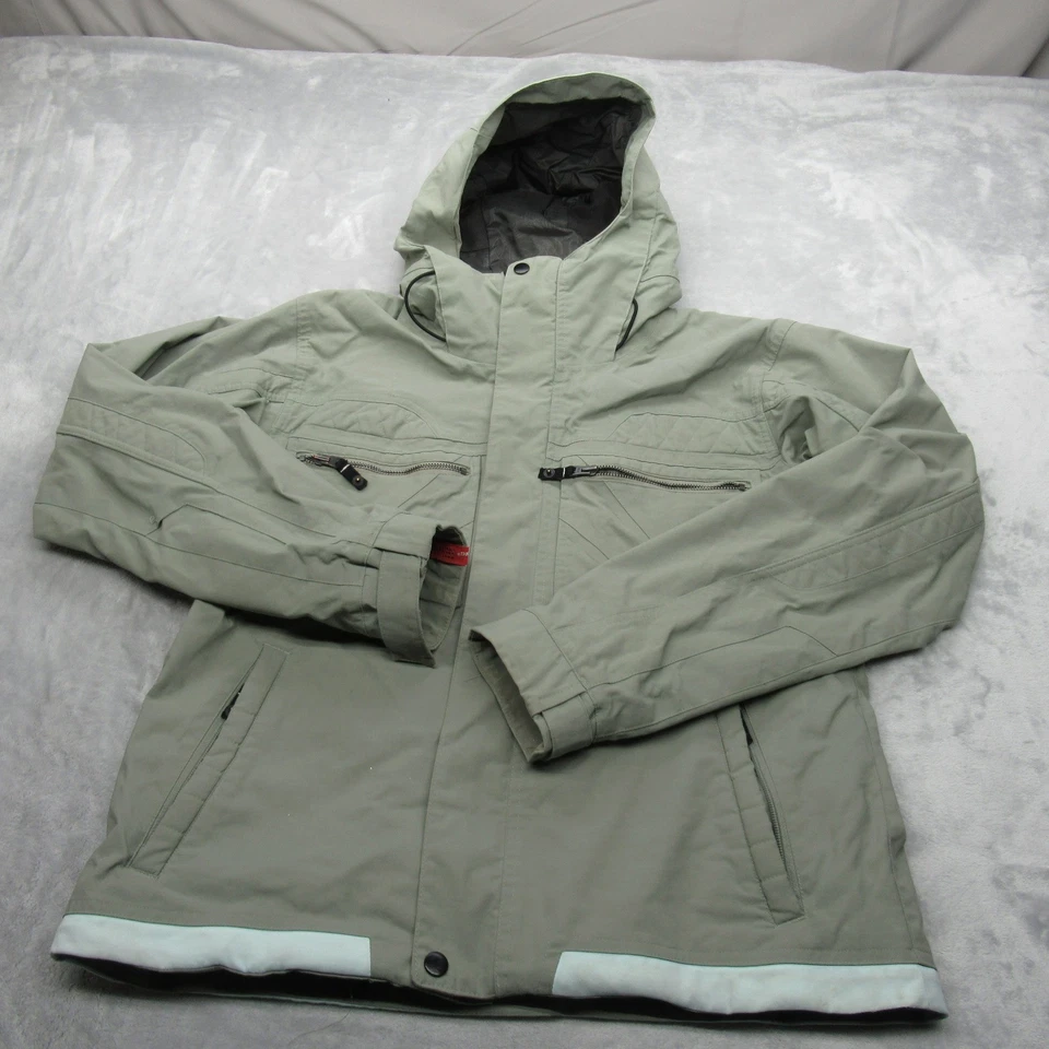 Chaqueta de esquí Bonfire Snowboarding Company para mujer verde medio impermeable con capucha Foto 3 de 4