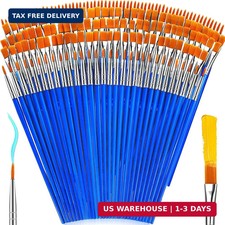 162 Pcs Paint Brushes Bulk, Round Flat Tip Acrylic Paint Brushes Set for Kids Cl