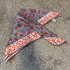 Vintage Scarf Handkerchief Bandana Neck Tie Blue Red Floral Summer Spring Japan