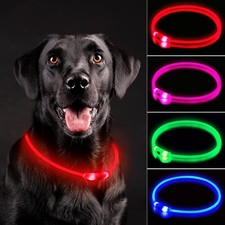 LED Dog Collar, Rechargeable Light Up Dog Collars,IP67 Waterproof Dog