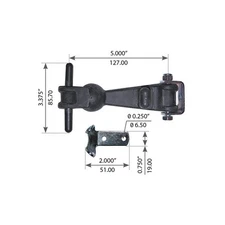 World American WA18-8053 Hood Latch Assembly   With Clamp, For Peterbilt