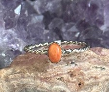 Spiny Oyster Dainty Stacker Sterling Silver Ring