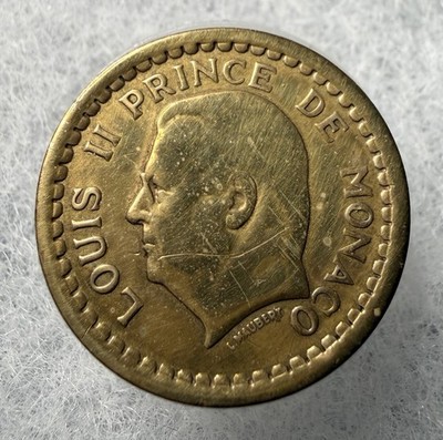 Beautiful 1943 Monaco 1 Franc KM 120a
