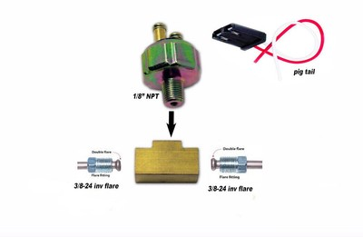 #ad Ford Low Pressure Brake Light Switch amp; Brass Tee Street Hot Rod w pig tail $29.75