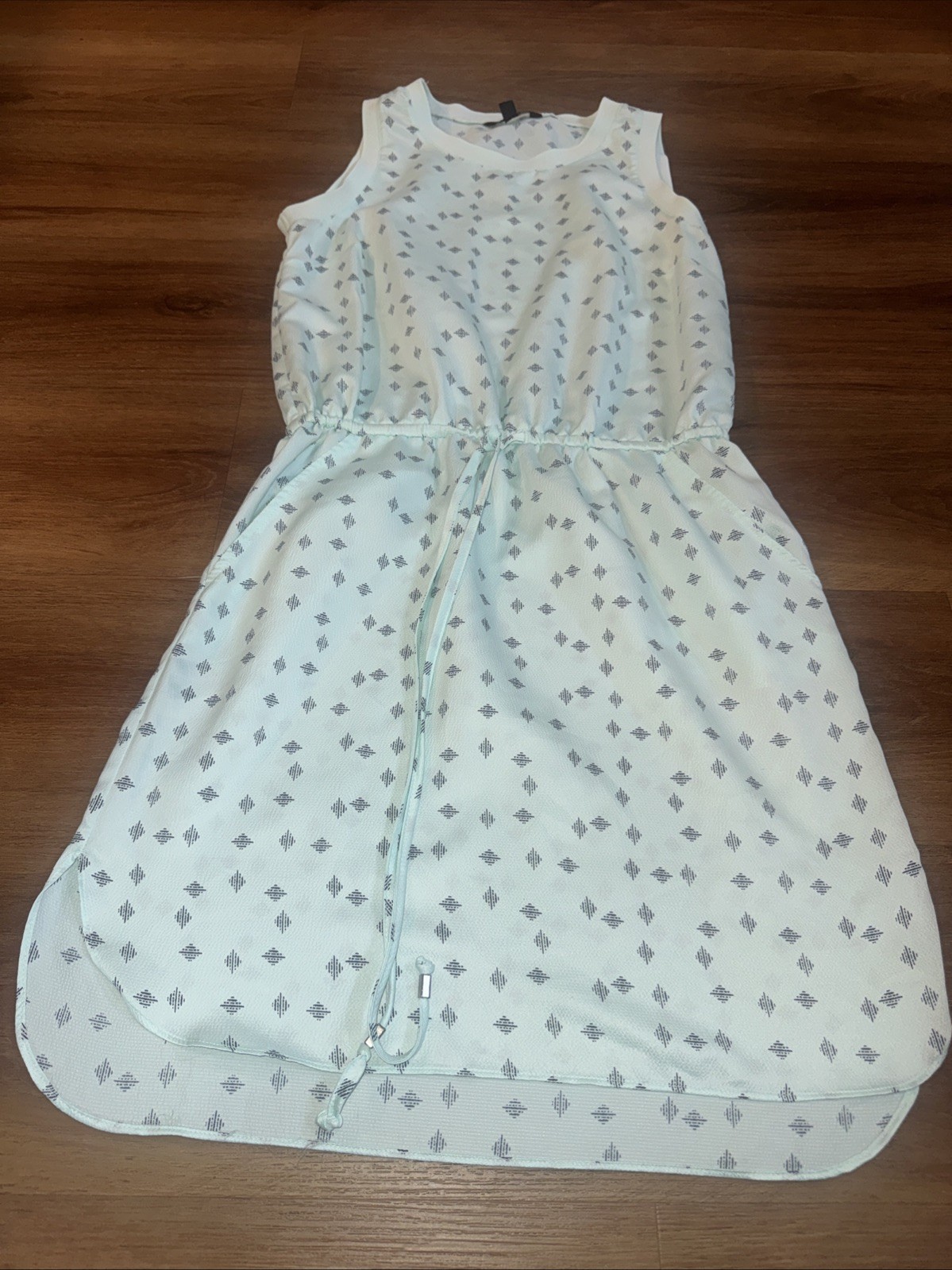 Banana Republic Dress Teal Design With Elastic Tie Waist Size XS