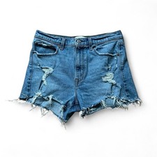 Abercrombie  Fitch Distressed Denim High Rise Mom Jean Shorts Size 30/10