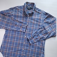 Polo Ralph Lauren Shirt Men's L Plaid Classic Fit Estate Button Down Oxford Vtg