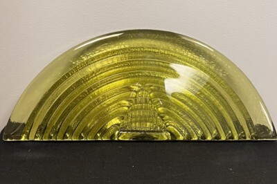 Benzer Gilvey Hudson Beach Studio Green Art Glass Sushi Serving Plate Signed