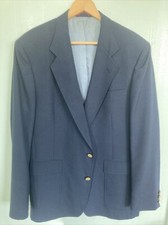 VTG HART SCHAFFNER MARX Men's Sz L Blue Blazer Gold Buttons Sport Coat Jacket