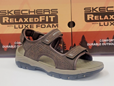 Skechers Men\'s Relaxed Fit: Tresmen - Garo Sandals Chocolate Brown Size 8 Skechers Tresmen Garo Relaxed Fit Luxe Foam Men Sandals 8  main image 4